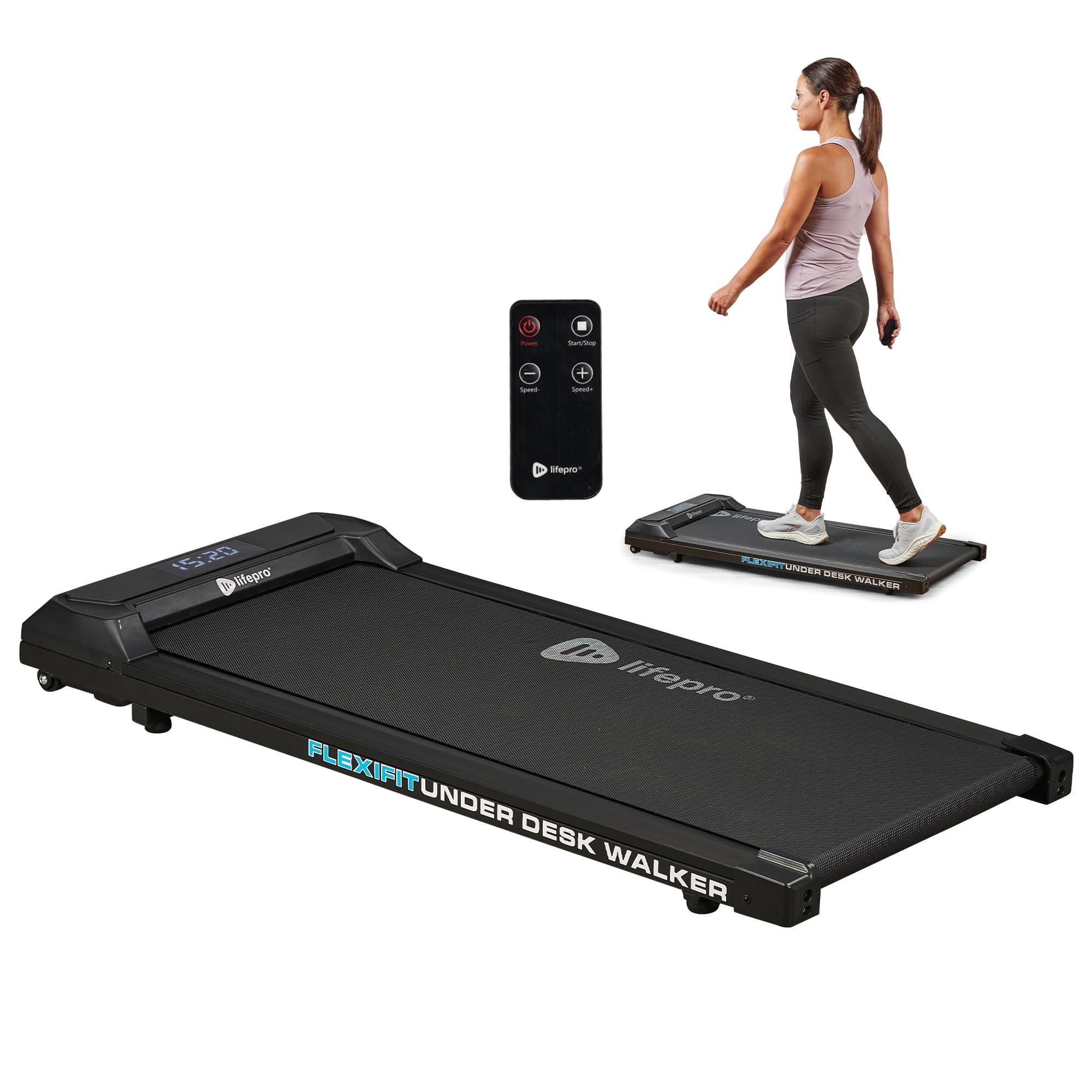 Lifepro Portable Walking Pad Treadmill Under Desk Compact Exercise Machine for Home Office Ultra Quiet Lightweight Foldable Black
