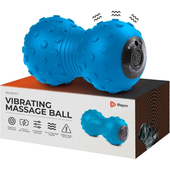 Lifepro Velocity Trigger Point Ball Vibrating Massager Myofascial Release Tool, Blue