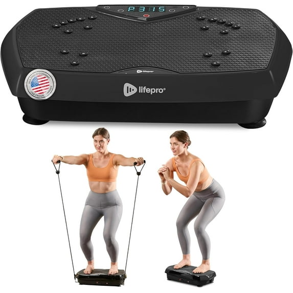 Lifepro HexaPlate Vibration Plate Exercise Machine with Magnetic Acupoints – Full Body Vibrating Platform for Weight Loss, Recovery & Toning – Quiet Vibration Plate Machine for Home Fitness - Black