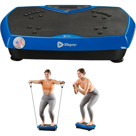 Lifepro HexaPlate Vibration Plate Exercise Machine with Magnetic Acupoints – Full Body Vibrating Platform for Weight Loss, Recovery & Toning – Quiet Vibration Plate Machine for Home Fitness - Blue