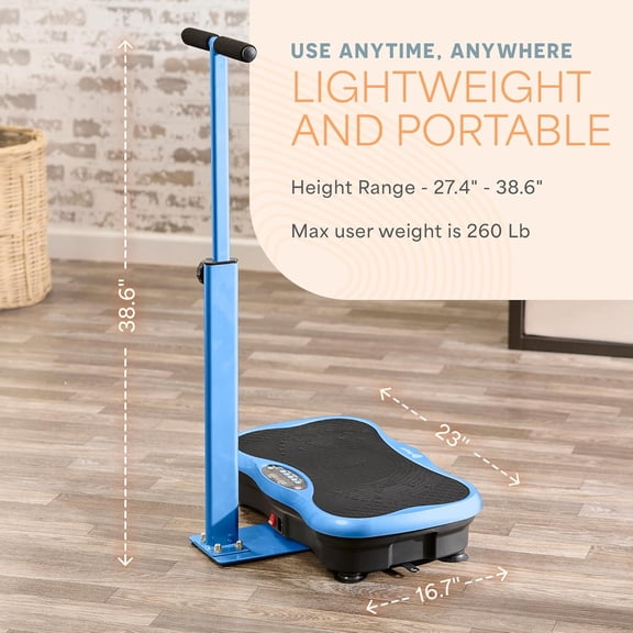 Lifepro Vibration Plate Exercise Machine with Waist-Level Handlebar & Magnetic Acupoints (Blue)