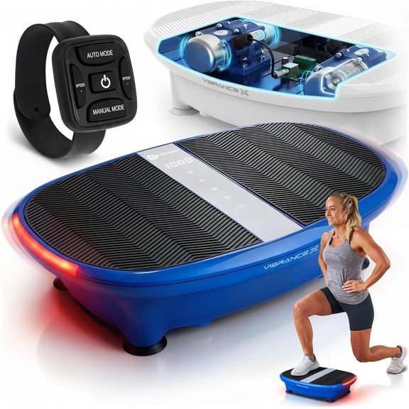 Lifepro Vibration Plate for Lymphatic Drainage - Whole-Body Vibrating Exercise Machine with EMS - Compact Home Gym - Blue