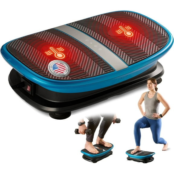 LifePro Vibra Voice Vibration Plate Exercise Machine with Voice Control & Heated Platform Home Workout Vibration Plate Machine for Muscle Toning & Recovery Support | 260 lb Capacity - Black