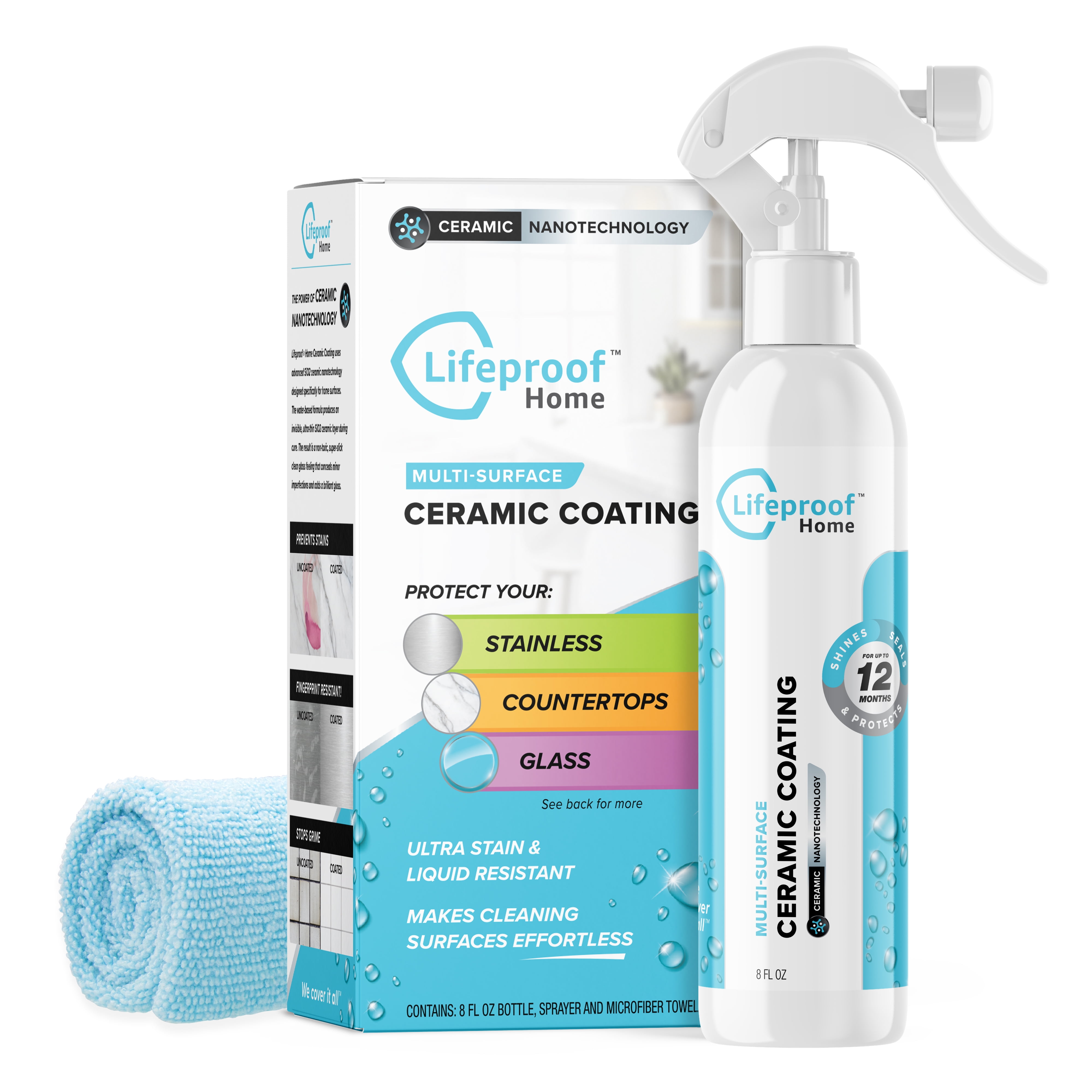 Lifeproof Home Ceramic Coating Spray Kit - Shine, Seal & Protect Stainless  Steel