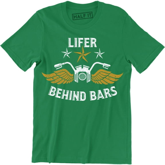 Lifer Behind Bars Men's Funny Biker Bike Motorbike Motorcycle Indian T-Shirt