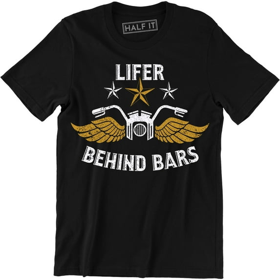 Lifer Behind Bars Men's Funny Biker Bike Motorbike Motorcycle Indian T-Shirt