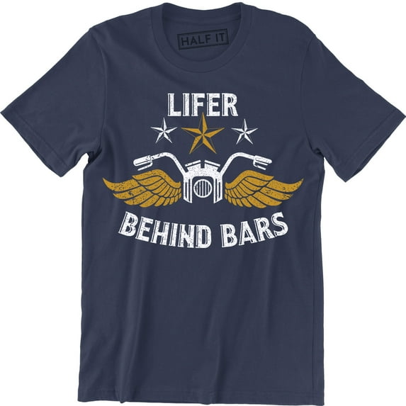 Lifer Behind Bars Men's Funny Biker Bike Motorbike Motorcycle Indian T-Shirt