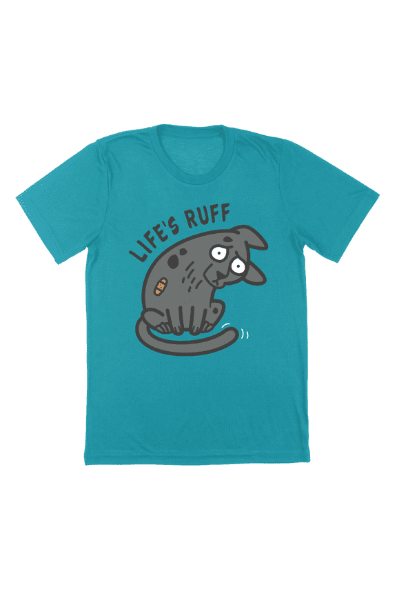 Lifes Ruff Humor Graphic Tropical Blue Mens T-Shirt