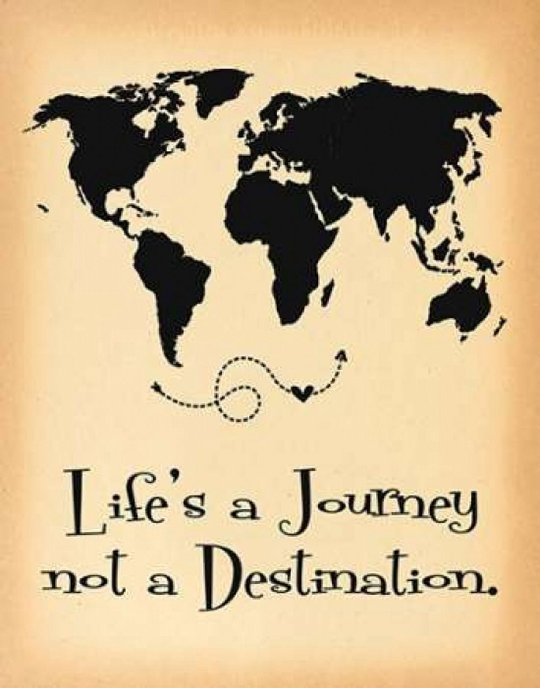 Lifes a Journey Parchment Canvas Art - Jo Moulton (22 x 28)
