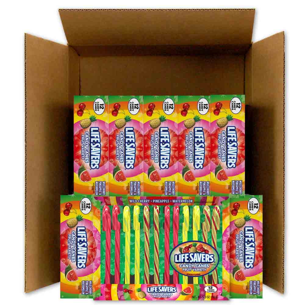 Lifesavers Candy Canes 3 Lifesaver Flavors 12 Count Boxes packed 12s