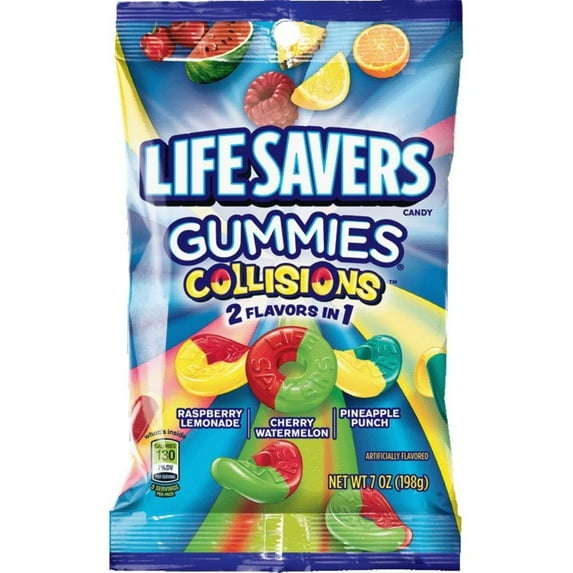 Lifesavers, Gummies, Collisions, 7 Ounces Bag ( Pack Of 3.)