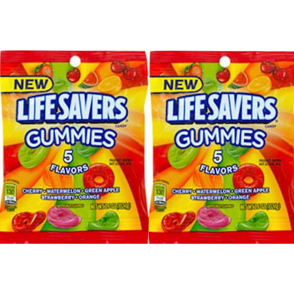 Lifesavers Gummies Original Gummy Snacks Snack Care Package for College, Military, Sports Net WT 3.6 Oz (2)