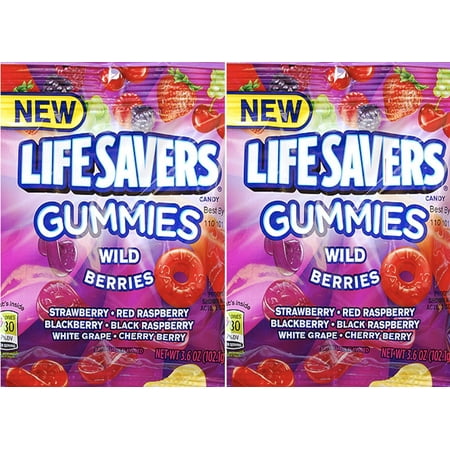 Lifesavers Gummies Wild Berries Gummy Snacks Snack Care Package for College, Military, Sports Net WT 3.6 Oz (2)