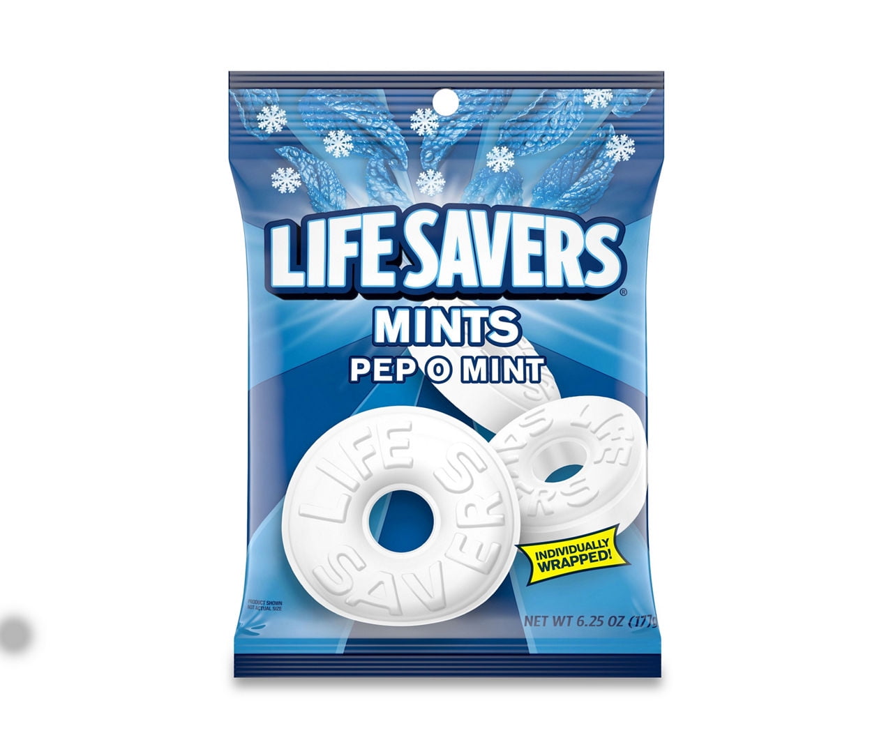 Lifesavers LIFE SAVERS Pep-O-Mint Breath Mints Hard Candy Individually Wrapped, 6.25 oz Bag