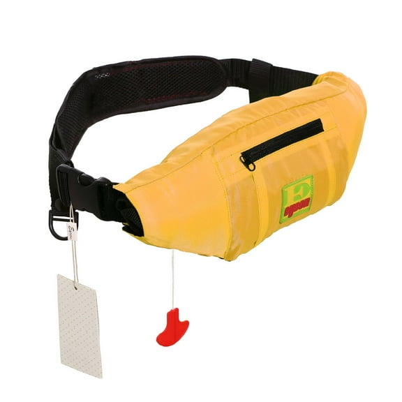 Lifesaving Pro Manual Inflatable Belt Pack Waist Pouch Pack PFD Inflate Life Jacket Zippered Pocket Lifejacket Vest SUP Survival Aid Yellow Color