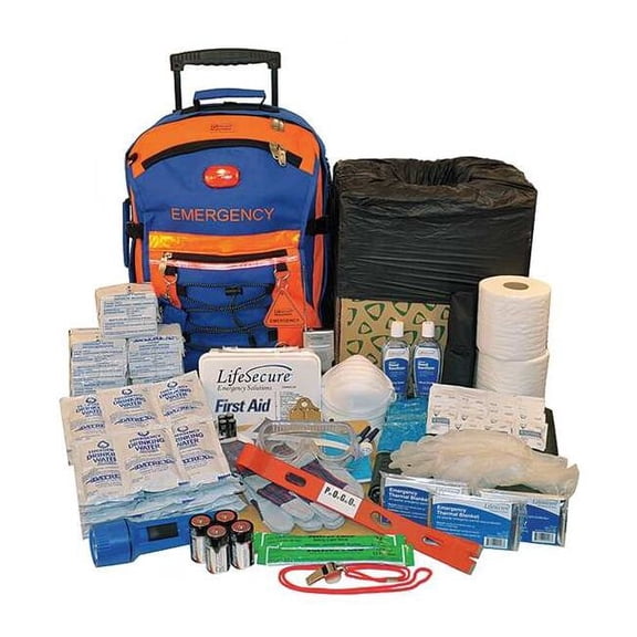 Lifesecure Emergency Kit, Nylon 146 Components, 30 People Served 10850