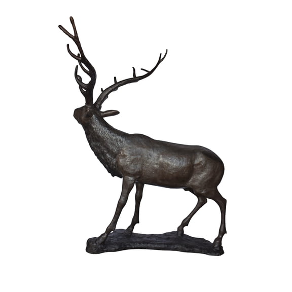 Nifao Lifesize And Incredibly Detailed Reindeer Bronze Statue Garden Outdoor Decor Sculpture, 75"L x 50"W x 85"H
