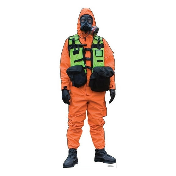 Lifesize Hazmat Guy - Orange Suit Cardboard Cutout Standup