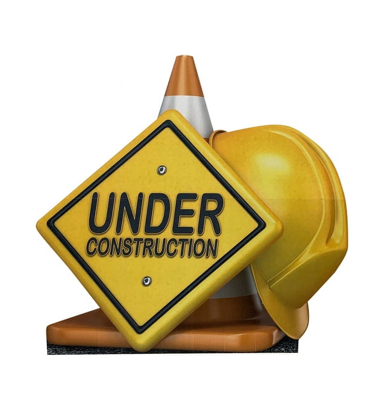 39" Yellow Under Construction Sign Cardboard Standup