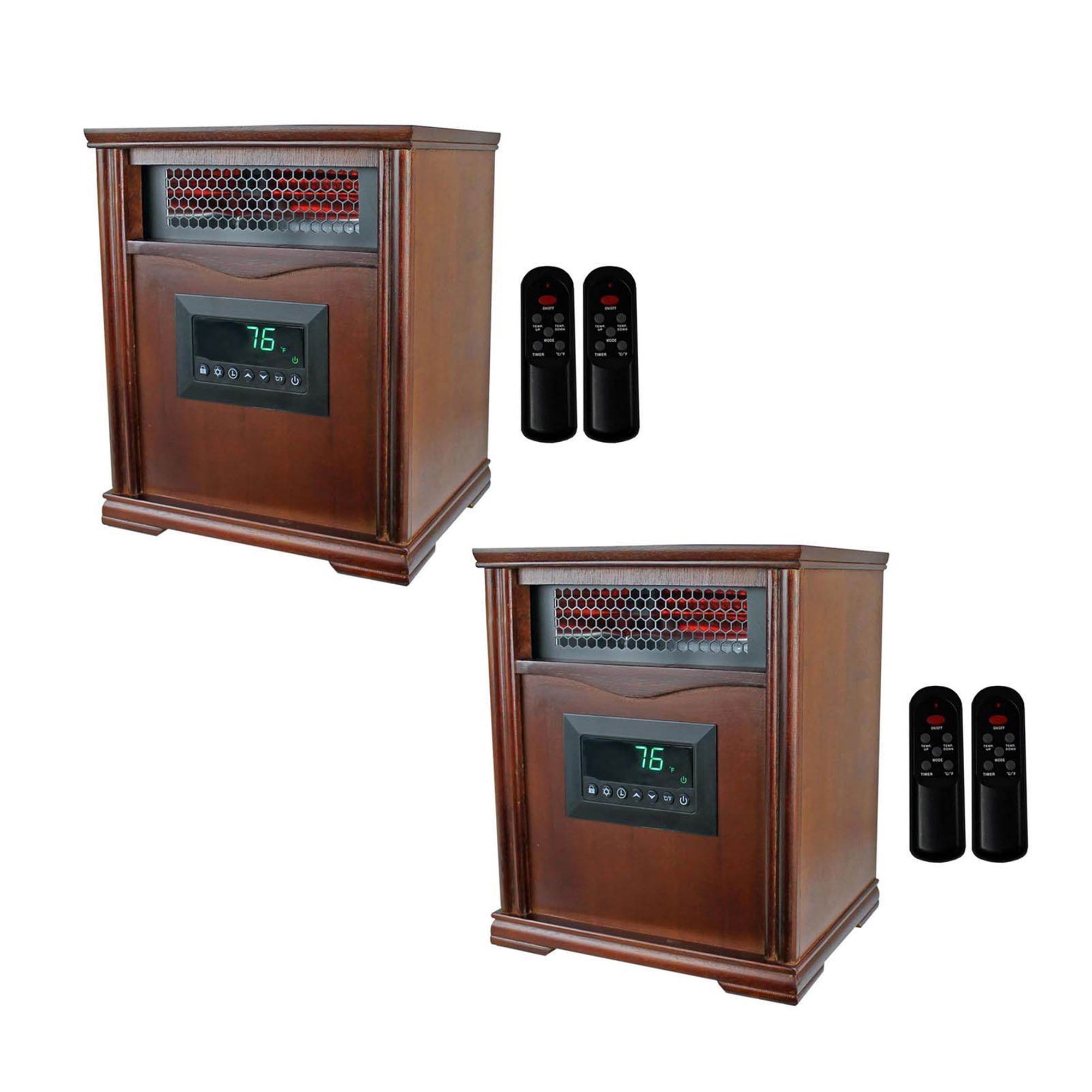 Lifesmart 1500W Electric Infrared Quartz Indoor Space Heater, (2 Pack) -  Walmart.com