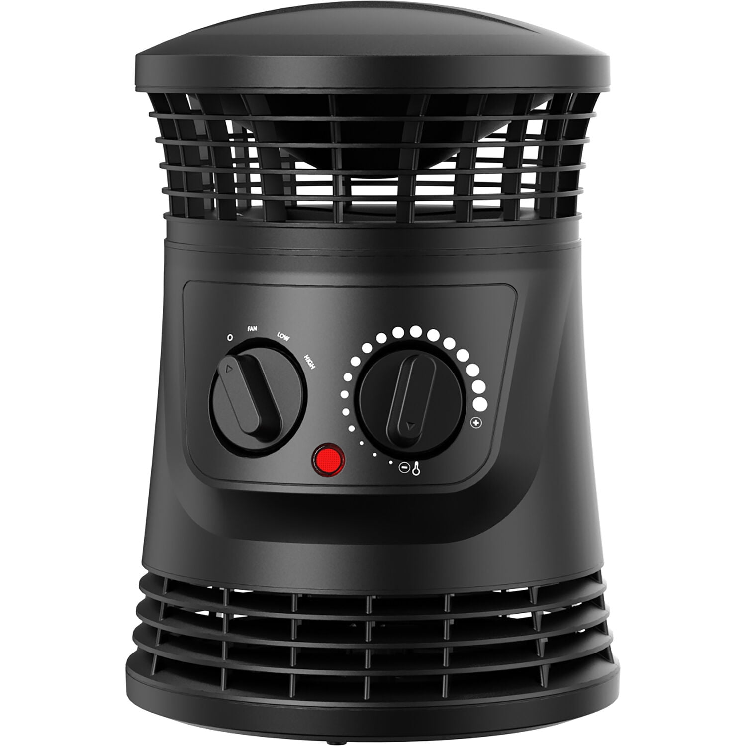 Compact Black Ceramic Electric Heater with Thermostat and Automatic Shut-off