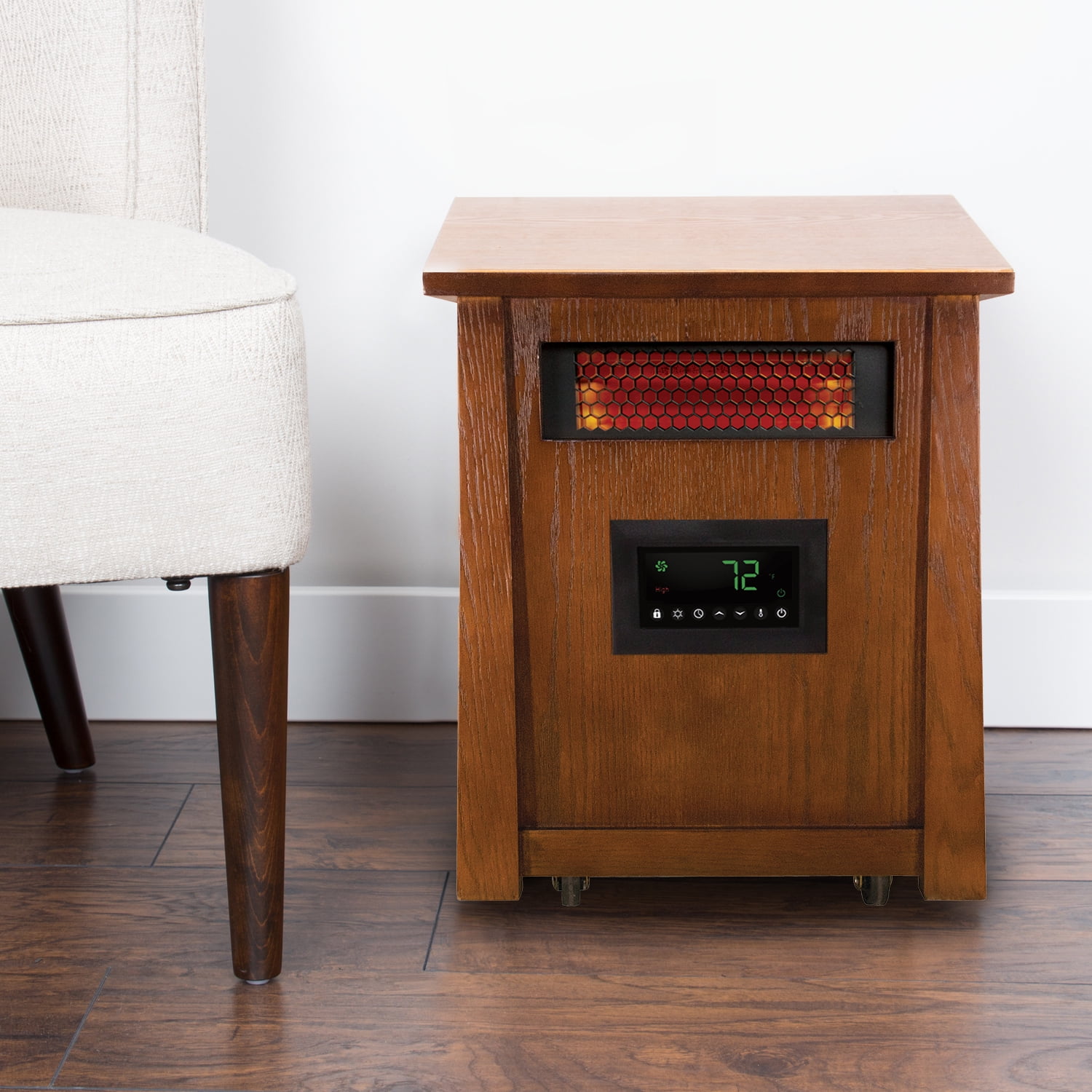 Lifesmart 8 Element Infrared Heater with Wood Cabinet Lifetime Air Filter  and Remote - Walmart.com
