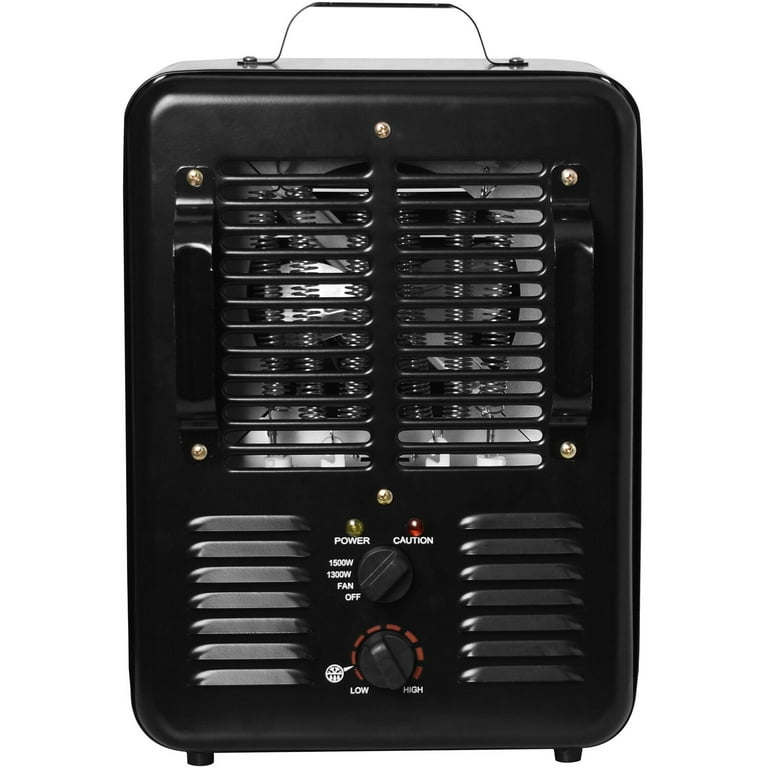Milkhouse 1500 W Black Electric Utility Heater with Adjustable Thermostat
