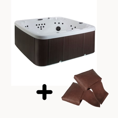 Lifesmart LS600DX Pillow Bundle - 7 Person, 65-Jet, 220v, Arctic White/ Espresso Brown with Spa Pillows included!