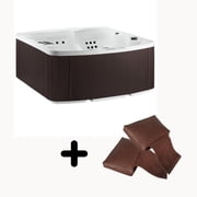Lifesmart LS550 Plus Hot Tub Pillow Bundle - 5 Person, 65- Jet, 220-Volt Spa Arctic White/ Espresso with Spa Pillows included!