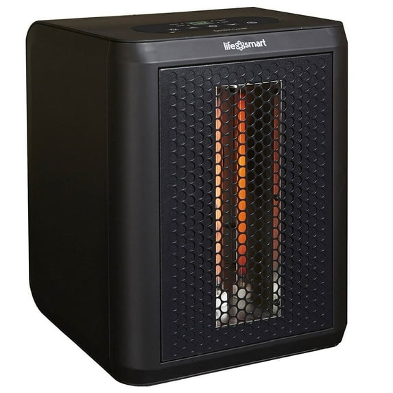 Lifesmart Electric Portable Tabletop 1200 Watt Infrared Heater with Fan, Black