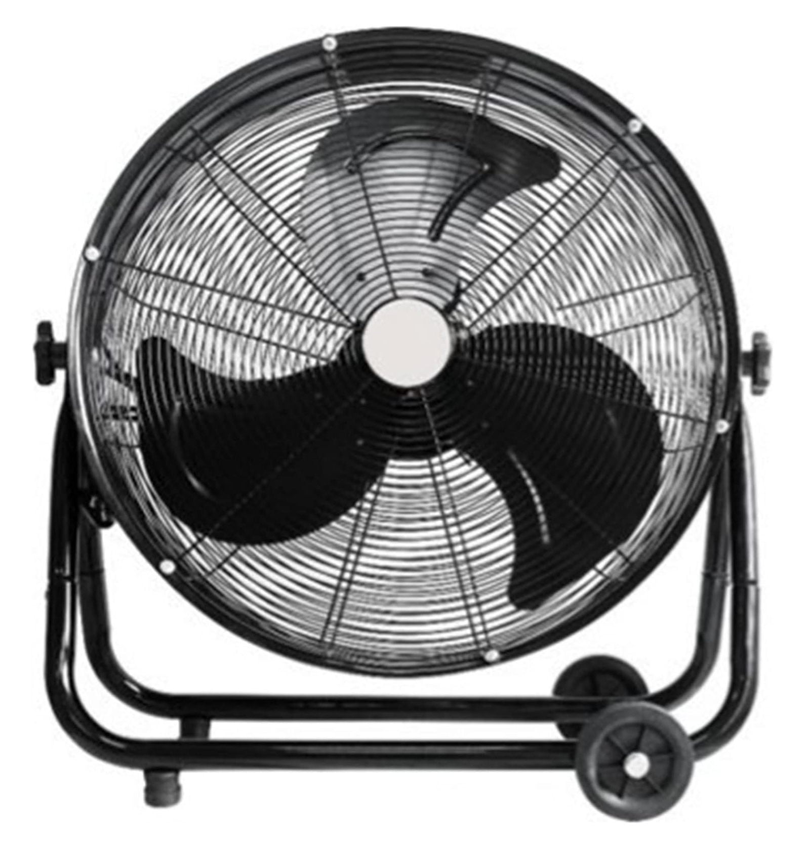 Lifesmart 24-Inch Black Metal Recirculating Floor Fan with Caster Wheels