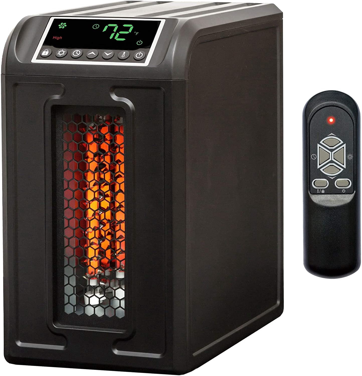 Lifesmart Infrared Quartz Space Heater, 1500W Portable 3 Element Heater with Remote, Black