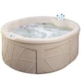 thumbnail image 1 of LifeSmart 4-Person 13-Jet Plug & Play Round Hot Tub with Thermal Cover, Sand, 1 of 12