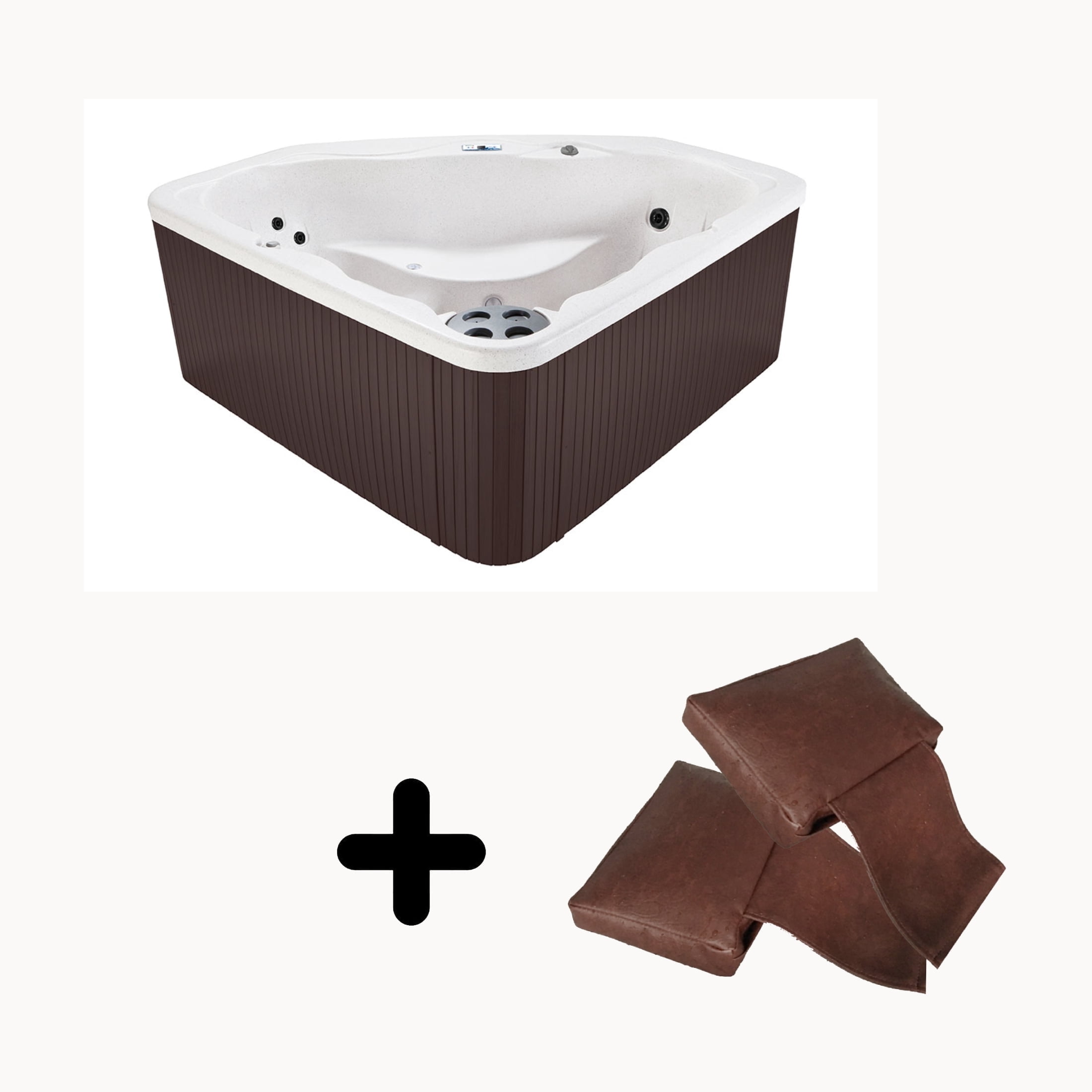 Lifesmart LS300 Plus Pillow Bundle - 2-3 Person, 17-jet Spa in Arctic White/Espresso with spa pillows included!