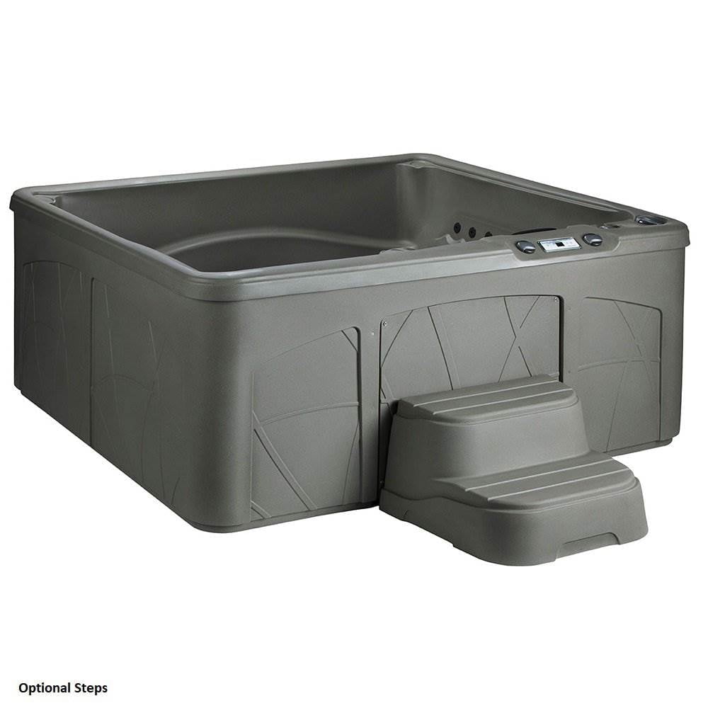 Taupe 5-Person Rectangle Hot Tub with 28 Jets and LED Lighting