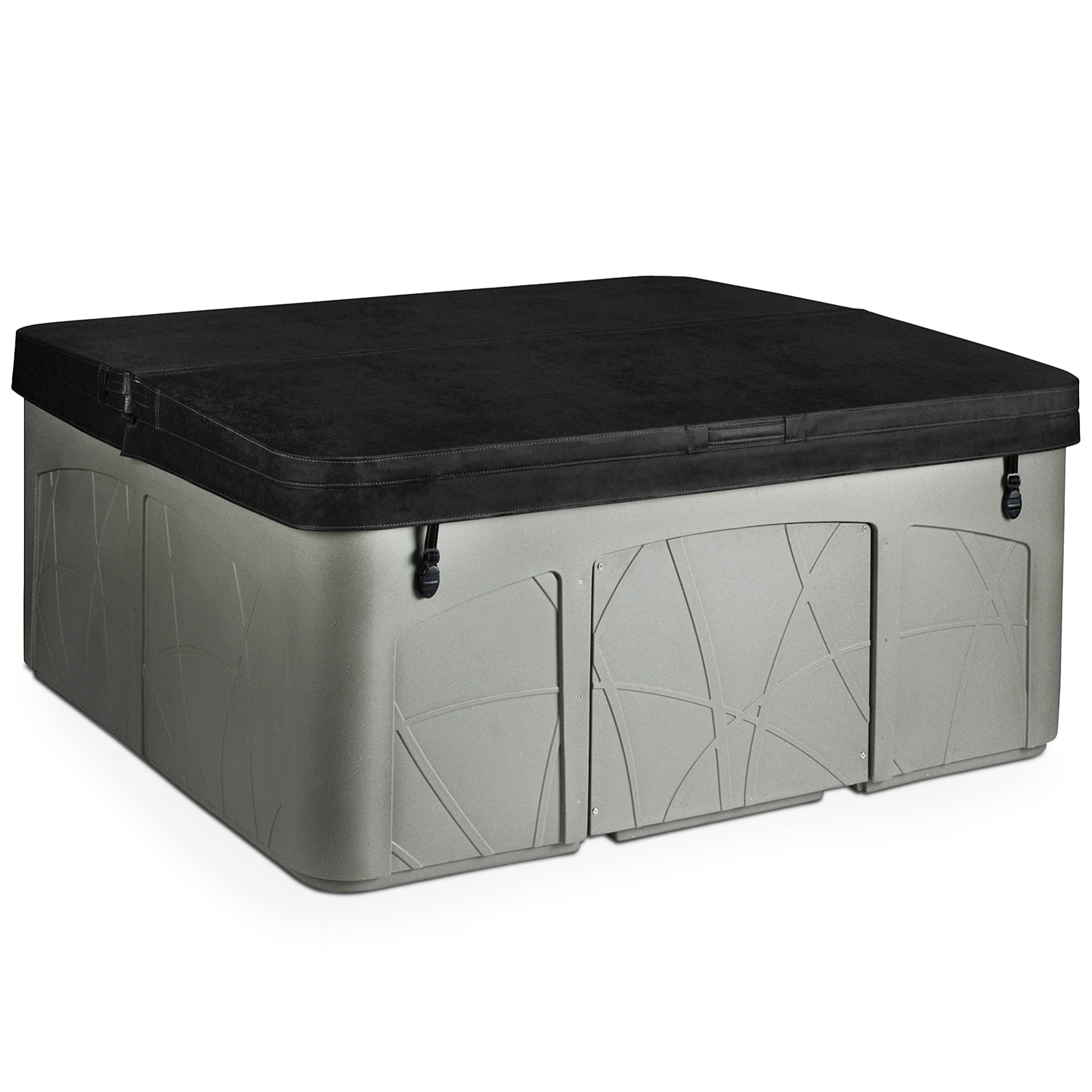 Lifesmart Spas 5 Person Plug and Play Outdoor LED Hot Tub, LS350DX, Taupe