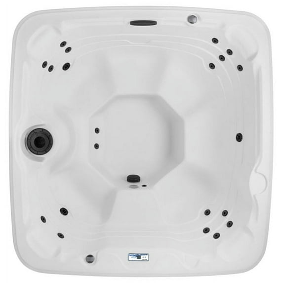 Lifesmart LS450DX™ 7-Person 22-Jet Plug & Play Outdoor Spa, Arctic White/Espresso Brown