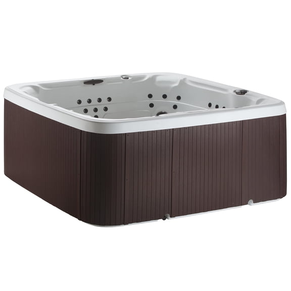 Lifesmart LS700DX Hot Tub - 7 Person, 90-Jet, 220-Volt, Arctic White / Espresso Brown