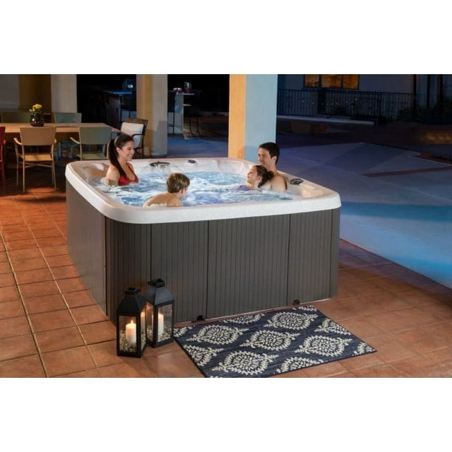 Lifesmart LS700DX Hot Tub - 7 Person, 90-Jet, 220-Volt, Sea Salt/ Coastal Gray
