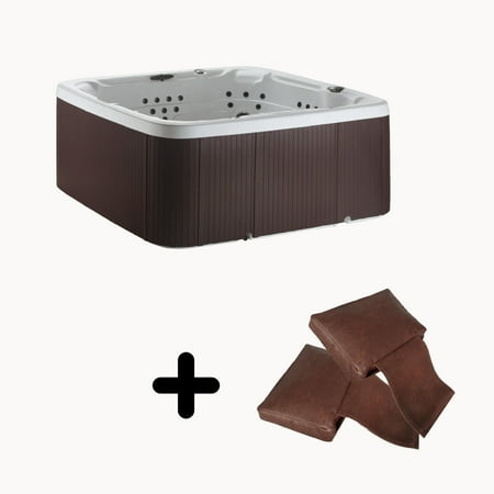 Lifesmart LS700DX Hot Tub - 7 Person, 90-Jet, 220-Volt, Sea Salt/ Espresso Brown