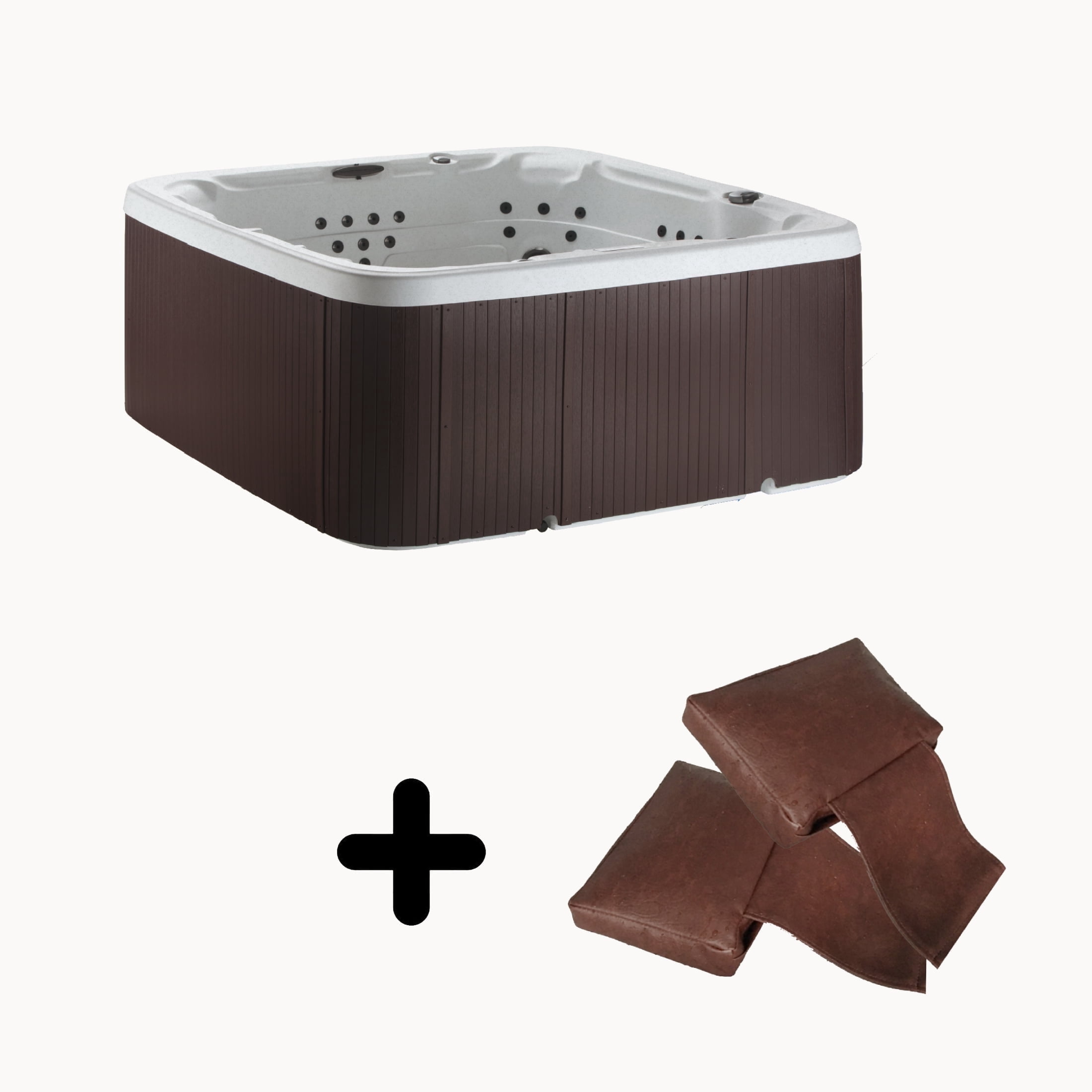 Lifesmart LS700DX Pillow Bundle - 7 Person, 90-Jet, 220-Volt, Sea Salt/ Espresso Brown with spa pillows included!