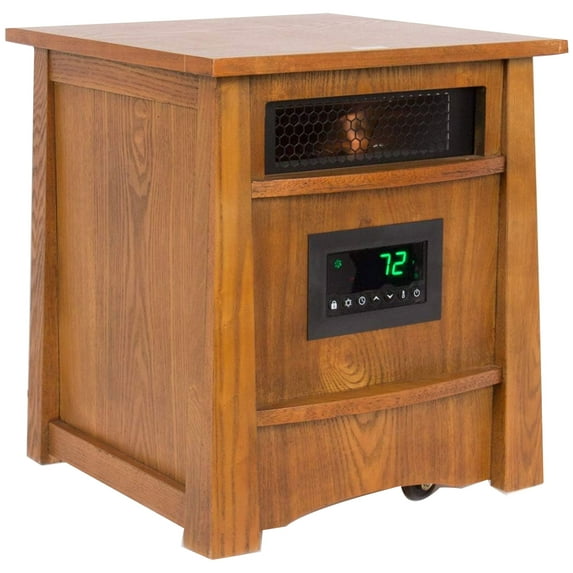 Lifesmart New 8 Element Infrared Wood Cabinet Heater, LS-8WIQH-LB-IN