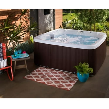 Lifesmart Paradise DLX (450DX) Hot Tub - 7 Person, 22-Jet, Plug & Play Spa, Sea Salt/ Espresso Brown with a cover lifter and spa steps included!