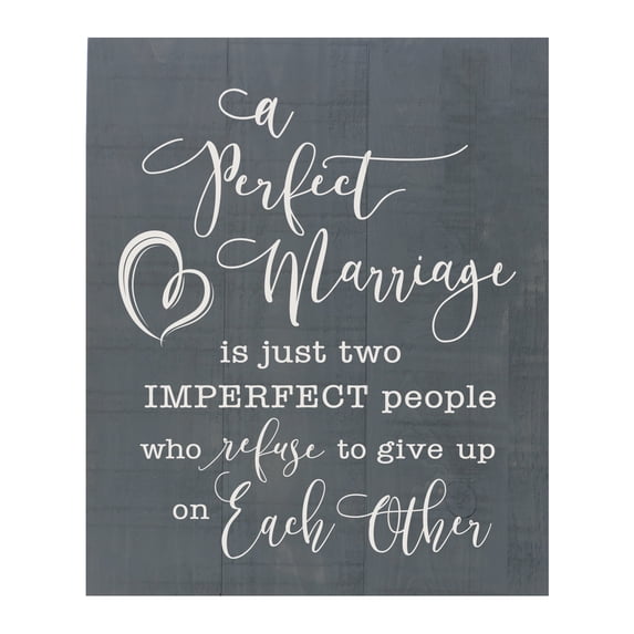 Lifesong Milestones Inspirational Wedding Pallet Sign 18x21in - A Perfect Marriage