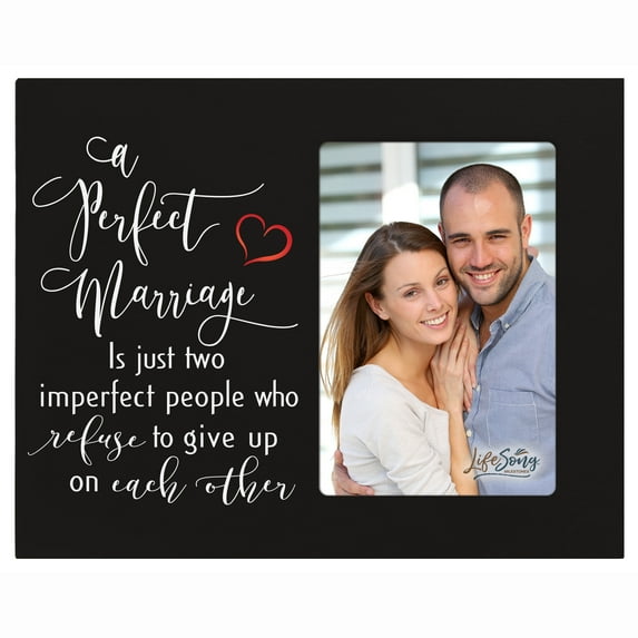 Lifesong Milestones Inspirational Wedding Wooden Picture Frame 8x10in -A Perfect Marriage