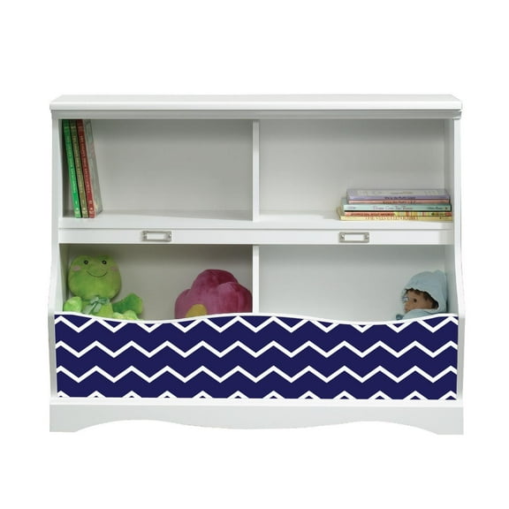 Lifesong Milestones Modern Bookcase Footboard For Kids - (Chevron White on Navy 414436 Pogo)