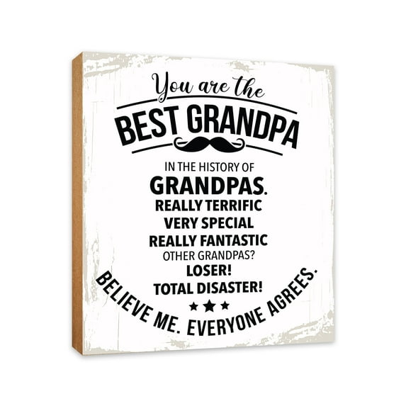Lifesong Milestones Rustic Farmhouse Decor Tabletop Signs Gifts for Grandfather