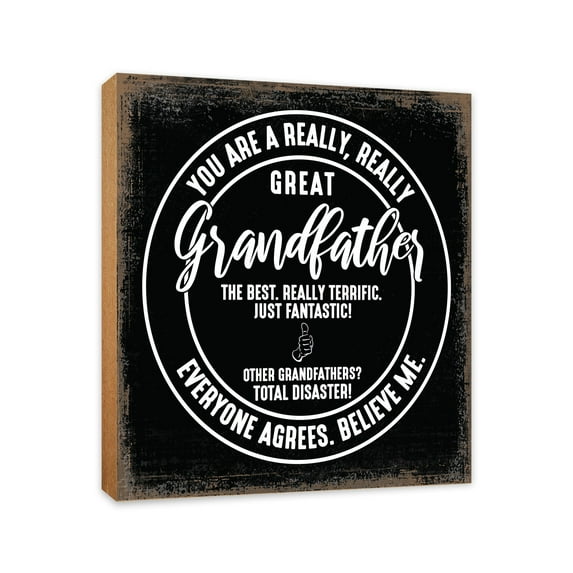 Lifesong Milestones Rustic Farmhouse Decor Tabletop Signs Gifts for Grandfather