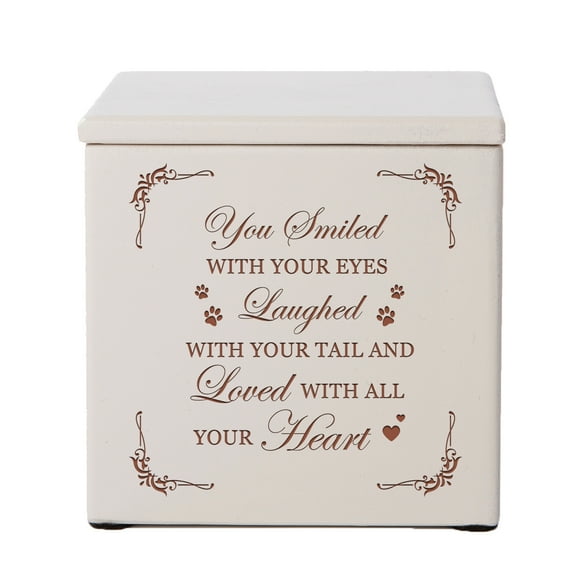 Lifesong Milestones Small Keepsake Pet Urns Ashes for Pet Memorial - Ivory