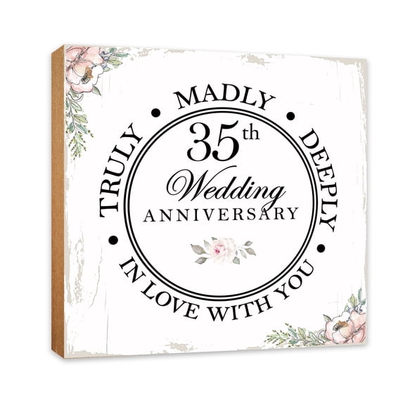Lifesong Milestones Tabletop Signs Farmhouse Decor for Wedding Anniversary Gift Ideas